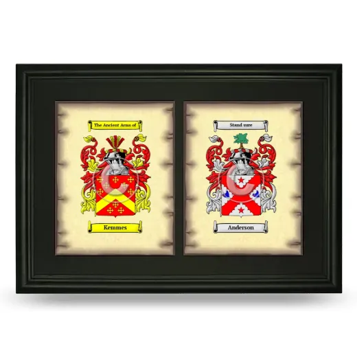 Double Coat of Arms Framed - Black