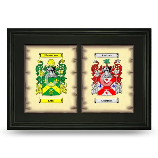 Double Coat of Arms Framed - Black