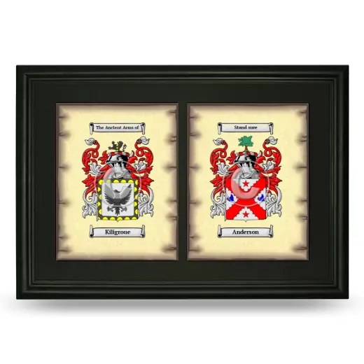 Double Coat of Arms Framed - Black