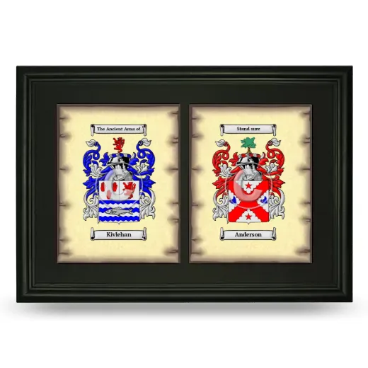 Double Coat of Arms Framed - Black
