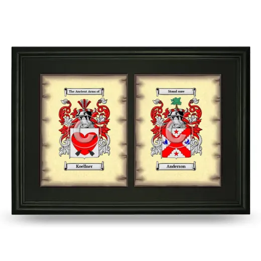 Double Coat of Arms Framed - Black