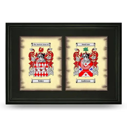 Double Coat of Arms Framed - Black