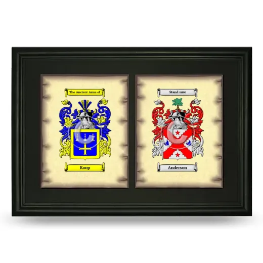 Double Coat of Arms Framed - Black