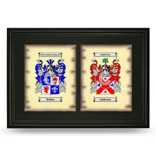 Double Coat of Arms Framed - Black