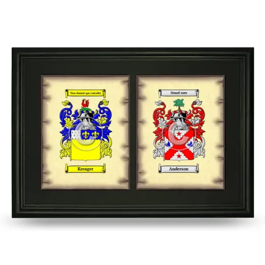 Double Coat of Arms Framed - Black