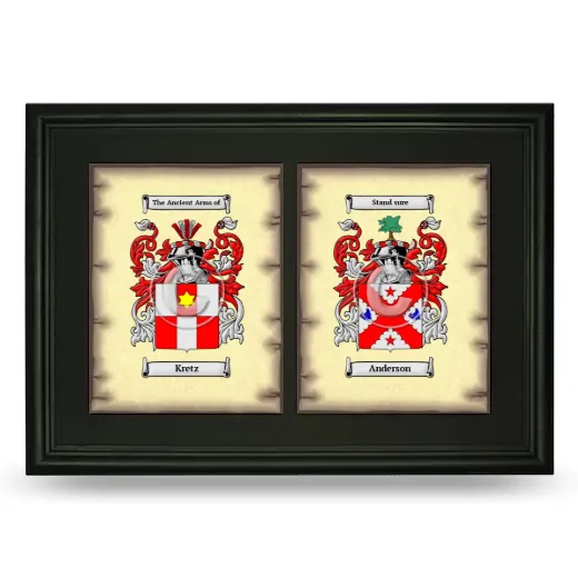 Double Coat of Arms Framed - Black