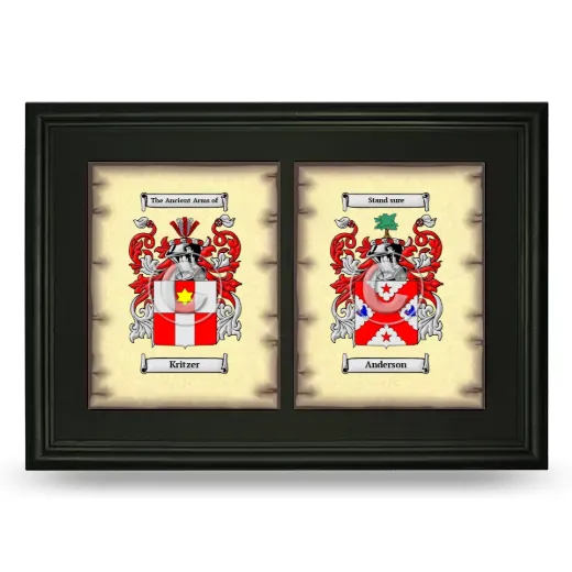 Double Coat of Arms Framed - Black