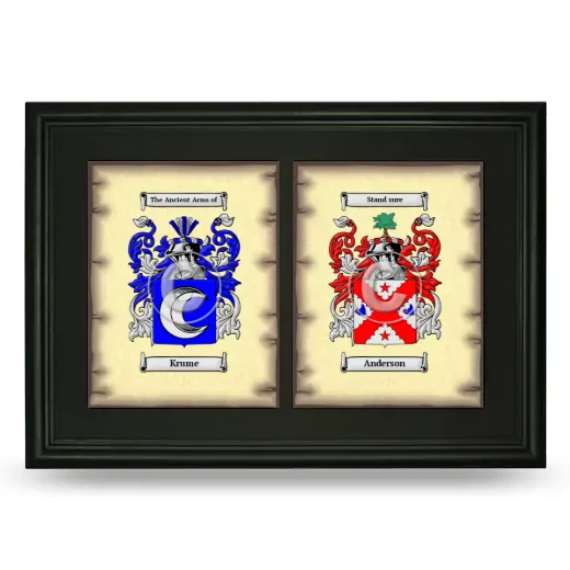 Double Coat of Arms Framed - Black