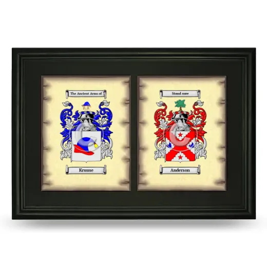 Double Coat of Arms Framed - Black