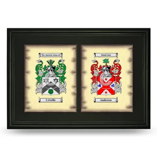 Double Coat of Arms Framed - Black