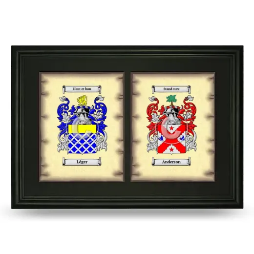 Double Coat of Arms Framed - Black