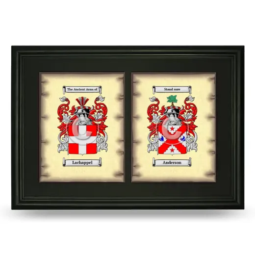 Double Coat of Arms Framed - Black