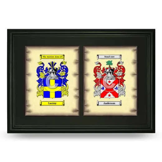 Double Coat of Arms Framed - Black