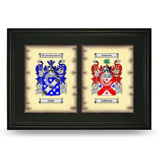Double Coat of Arms Framed - Black