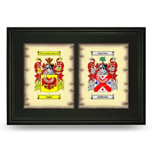 Double Coat of Arms Framed - Black