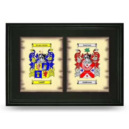 Double Coat of Arms Framed - Black