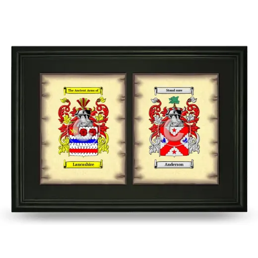 Double Coat of Arms Framed - Black