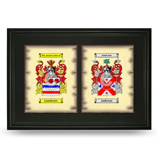 Double Coat of Arms Framed - Black