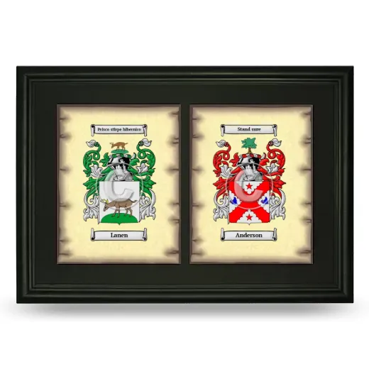Double Coat of Arms Framed - Black