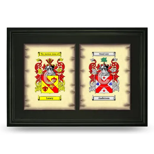 Double Coat of Arms Framed - Black