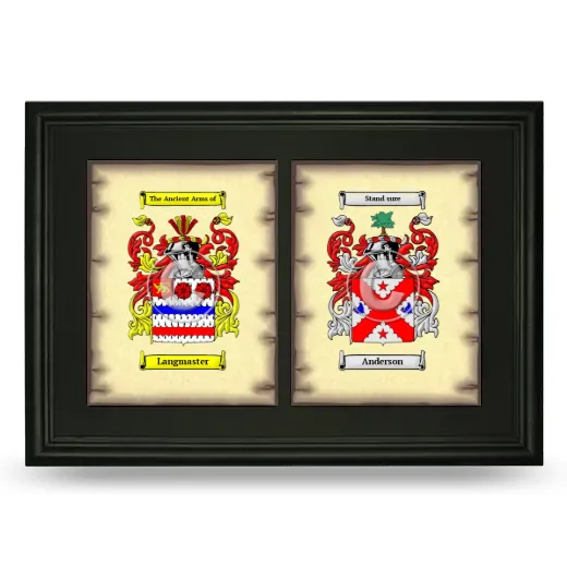 Double Coat of Arms Framed - Black