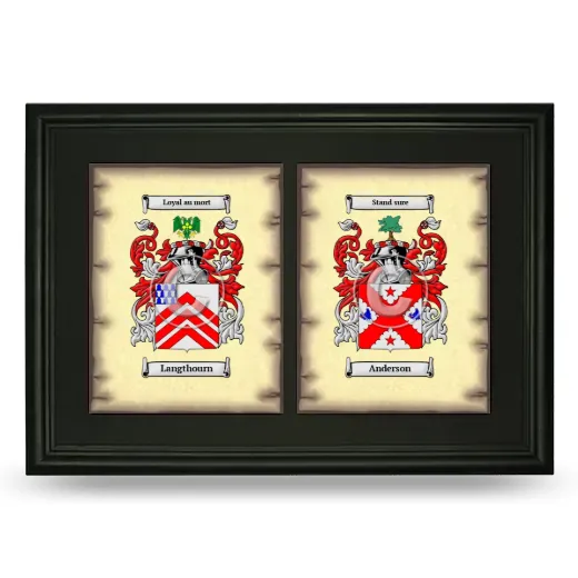 Double Coat of Arms Framed - Black