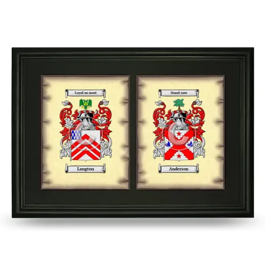 Double Coat of Arms Framed - Black
