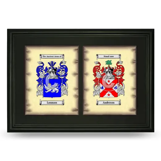 Double Coat of Arms Framed - Black