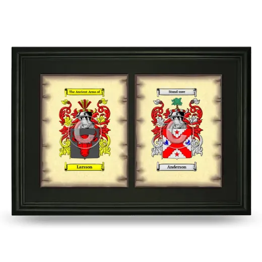 Double Coat of Arms Framed - Black