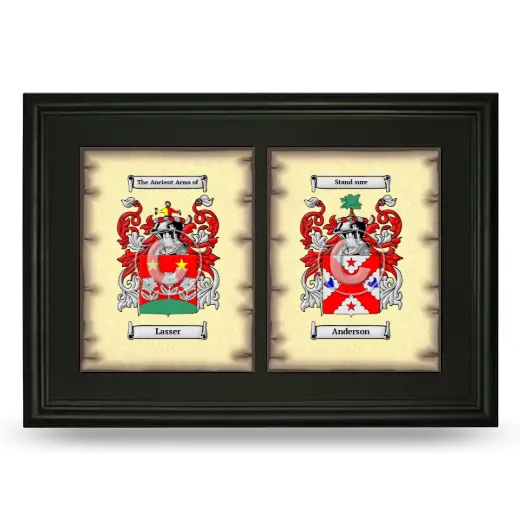 Double Coat of Arms Framed - Black