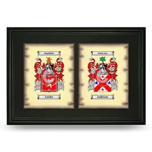 Double Coat of Arms Framed - Black