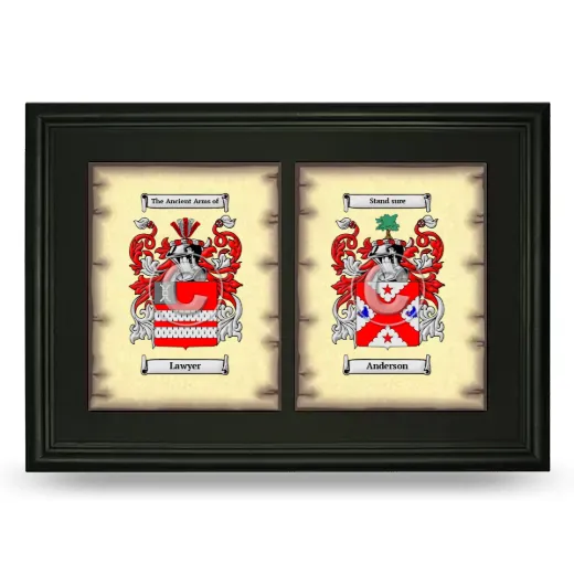 Double Coat of Arms Framed - Black