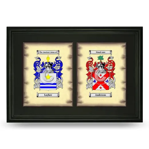 Double Coat of Arms Framed - Black