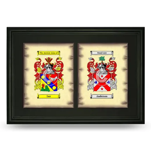 Double Coat of Arms Framed - Black
