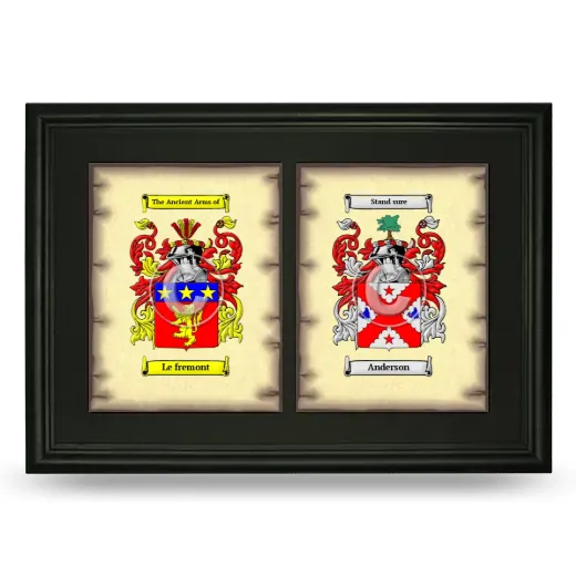 Double Coat of Arms Framed - Black
