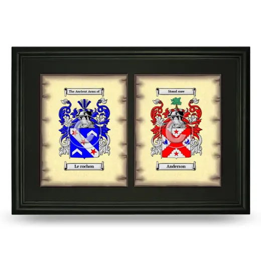 Double Coat of Arms Framed - Black