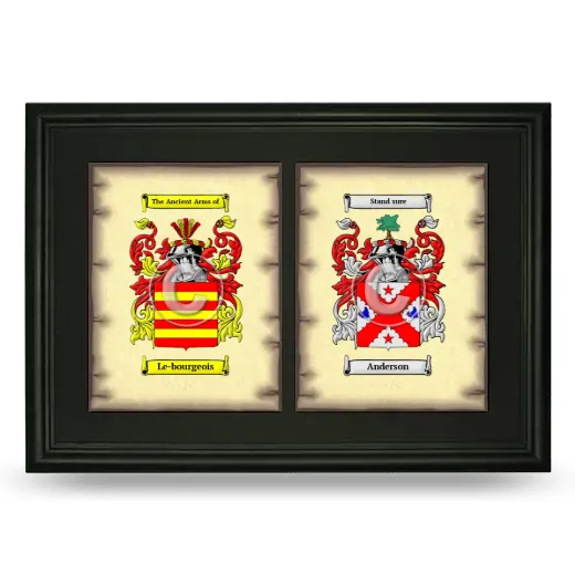 Double Coat of Arms Framed - Black