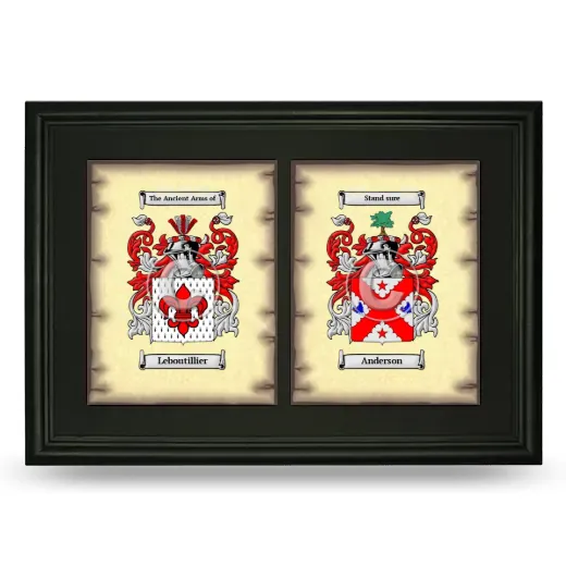 Double Coat of Arms Framed - Black
