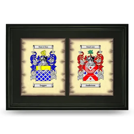 Double Coat of Arms Framed - Black