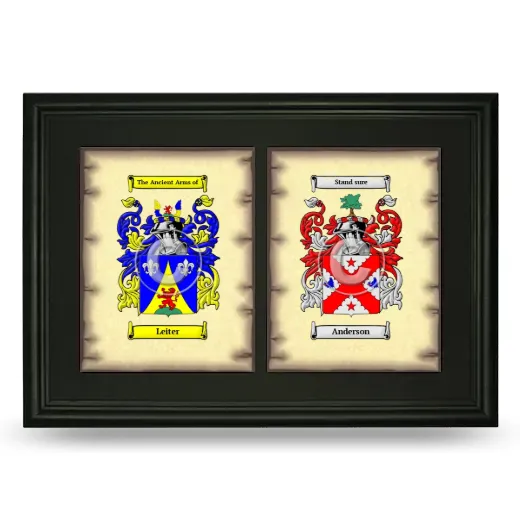 Double Coat of Arms Framed - Black