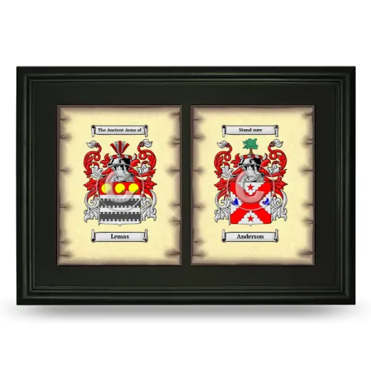 Double Coat of Arms Framed - Black