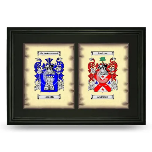 Double Coat of Arms Framed - Black