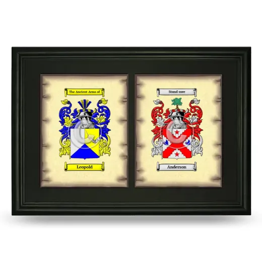 Double Coat of Arms Framed - Black