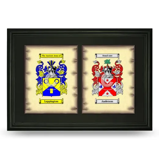 Double Coat of Arms Framed - Black