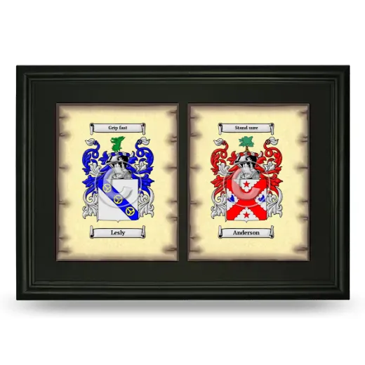 Double Coat of Arms Framed - Black