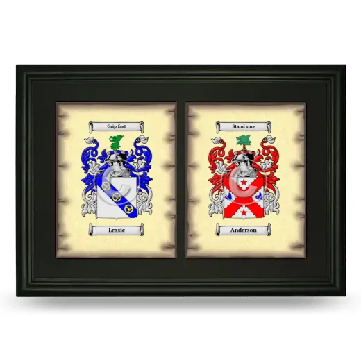 Double Coat of Arms Framed - Black