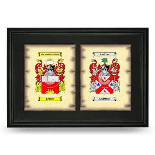 Double Coat of Arms Framed - Black