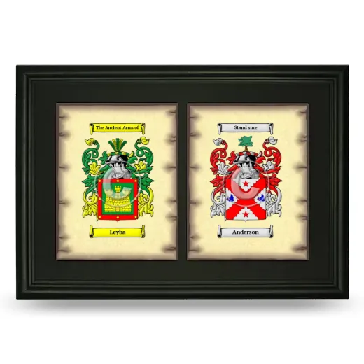 Double Coat of Arms Framed - Black