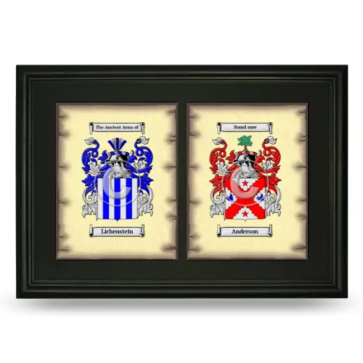 Double Coat of Arms Framed - Black