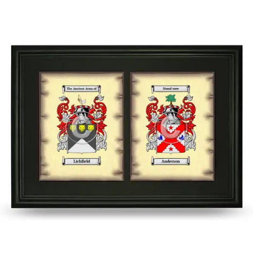 Double Coat of Arms Framed - Black